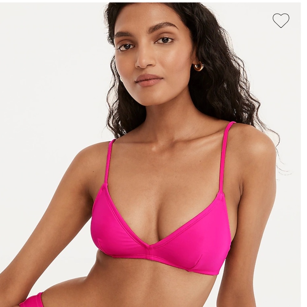 NWT J. Crew French Bikini Top Radiant Fuchsia Size XL